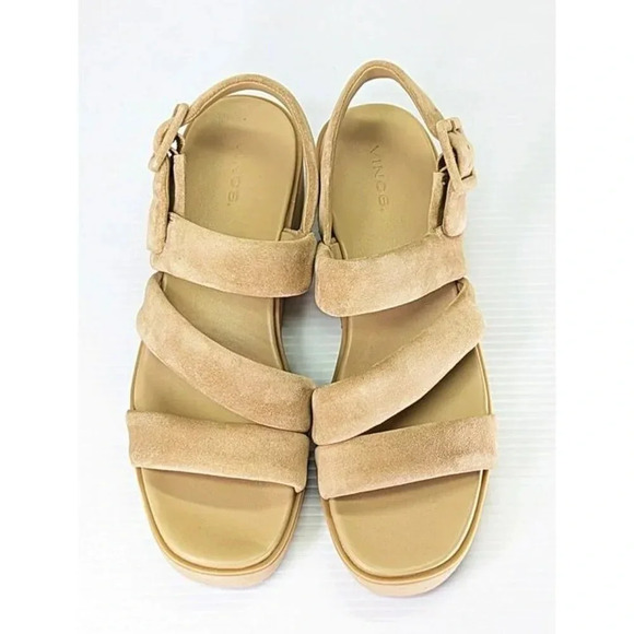 Vince Women's Skylar Strappy Slingback Sandals Dune Suede Size 8 M (MSRP $280) - Picture 5 of 11